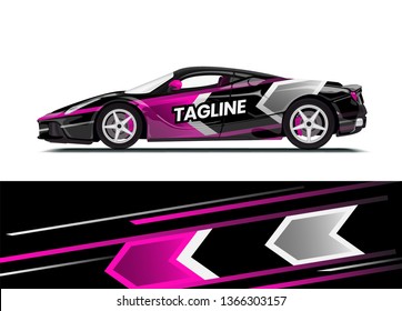 Car decal wrap design template vector illustration. Background abstract stripe racing sport graphic designs kit for race car, rally, vehicle, livery and adventure