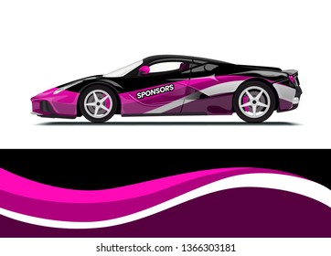 Car decal wrap design template vector illustration. Background abstract stripe racing sport graphic designs kit for race car, rally, vehicle, livery and adventure