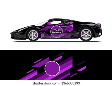 Car decal wrap design template vector illustration. Background abstract stripe racing sport graphic designs kit for race car, rally, vehicle, livery and adventure