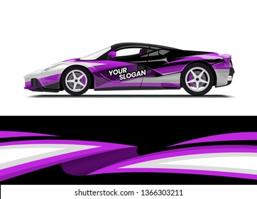 Car decal wrap design template vector illustration. Background abstract stripe racing sport graphic designs kit for race car, rally, vehicle, livery and adventure
