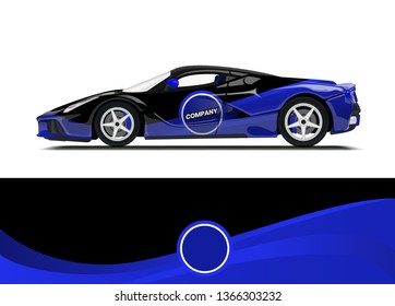 Car decal wrap design template vector illustration. Background abstract stripe racing sport graphic designs kit for race car, rally, vehicle, livery and adventure