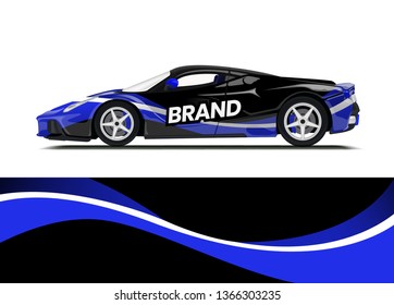 Car decal wrap design template vector illustration. Background abstract stripe racing sport graphic designs kit for race car, rally, vehicle, livery and adventure