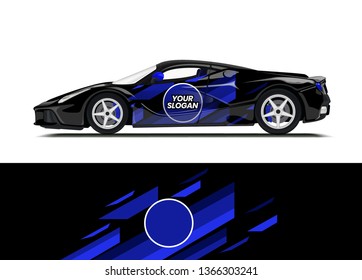 Car decal wrap design template vector illustration. Background abstract stripe racing sport graphic designs kit for race car, rally, vehicle, livery and adventure