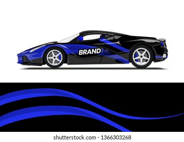 Car decal wrap design template vector illustration. Background abstract stripe racing sport graphic designs kit for race car, rally, vehicle, livery and adventure