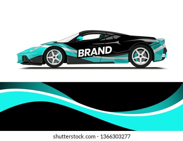 Car decal wrap design template vector illustration. Background abstract stripe racing sport graphic designs kit for race car, rally, vehicle, livery and adventure