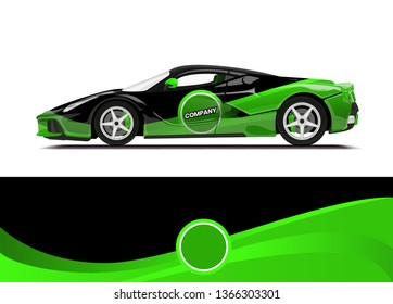 Car decal wrap design template vector illustration. Background abstract stripe racing sport graphic designs kit for race car, rally, vehicle, livery and adventure
