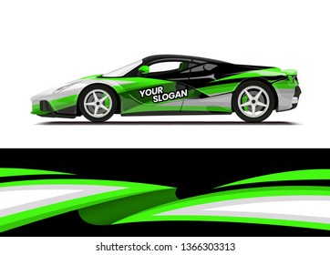 Car decal wrap design template vector illustration. Background abstract stripe racing sport graphic designs kit for race car, rally, vehicle, livery and adventure