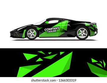 Car decal wrap design template vector illustration. Background abstract stripe racing sport graphic designs kit for race car, rally, vehicle, livery and adventure