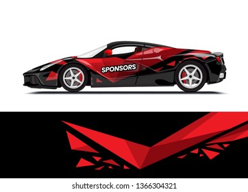 Car decal wrap design template vector illustration. Background abstract stripe racing sport graphic designs kit for race car, rally, vehicle, livery and adventure