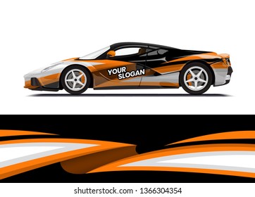 Car decal wrap design template vector illustration. Background abstract stripe racing sport graphic designs kit for race car, rally, vehicle, livery and adventure