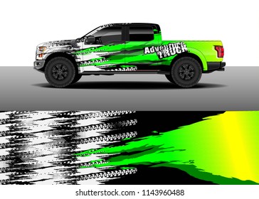 Car decal wrap design, truck and cargo van wrap vector. Graphic abstract stripe designs for vehicle, race, advertisement, adventure and livery car