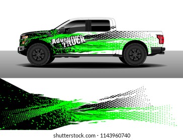 Car decal wrap design, truck and cargo van wrap vector. Graphic abstract stripe designs for vehicle, race, advertisement, adventure and livery car