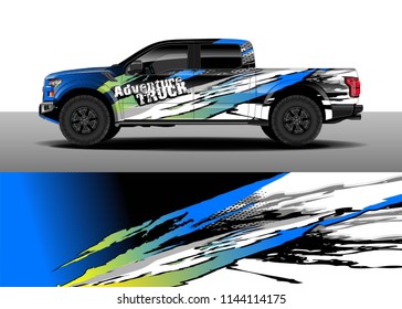 Car decal wrap design, truck and cargo van wrap vector. Graphic abstract stripe designs for vehicle, race, advertisement, adventure and livery car