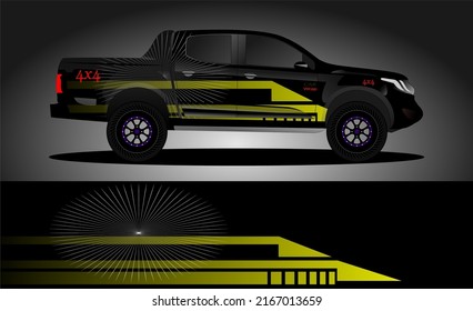 Car decal wrap design, truck and cargo van wrap vector. Graphic abstract stripe designs for vehicle, race, advertisement, adventure and livery car