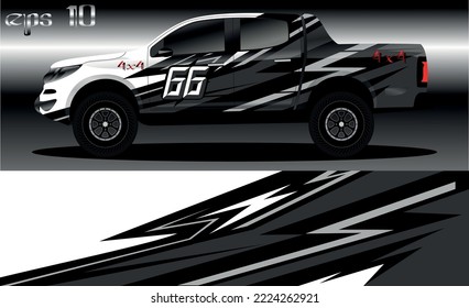 Car decal wrap design, truck and cargo van wrap vector. Graphic abstract stripe designs for vehicle, race, advertisement, adventure and livery car