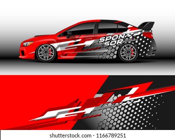 Car decal wrap design vector. Graphic abstract stripe racing background kit designs for vehicle, race car, rally, adventure and livery