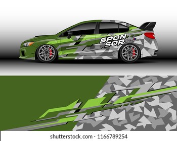 Car decal wrap design vector. Graphic abstract stripe racing background kit designs for vehicle, race car, rally, adventure and livery