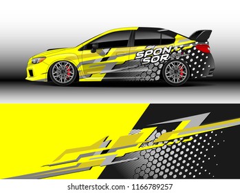 Car decal wrap design vector. Graphic abstract stripe racing background kit designs for vehicle, race car, rally, adventure and livery