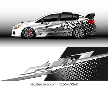 Car decal wrap design vector. Graphic abstract stripe racing background kit designs for vehicle, race car, rally, adventure and livery