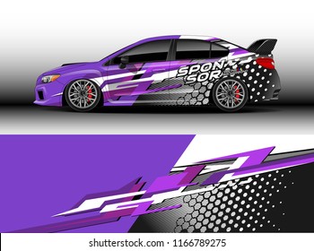 Car decal wrap design vector. Graphic abstract stripe racing background kit designs for vehicle, race car, rally, adventure and livery