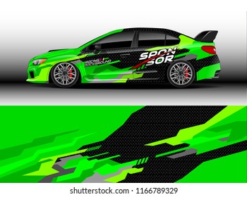 Car decal wrap design vector. Graphic abstract stripe racing background kit designs for vehicle, race car, rally, adventure and livery