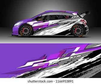 Car decal wrap design vector. Graphic abstract stripe racing background kit designs for wrap vehicle, race car, rally, adventure and livery