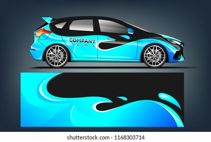 Car decal wrap design vector. Graphic abstract stripe racing background kit designs for vehicle, race car, rally, adventure and livery