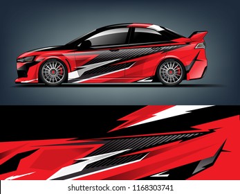 Car decal wrap design vector. Graphic abstract stripe racing background kit designs for vehicle, race car, rally, adventure and livery