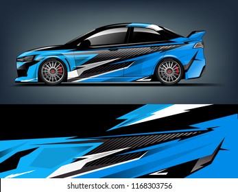 Car decal wrap design vector. Graphic abstract stripe racing background kit designs for vehicle, race car, rally, adventure and livery