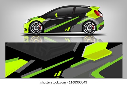 Car decal wrap design vector. Graphic abstract stripe racing background kit designs for vehicle, race car, rally, adventure and livery