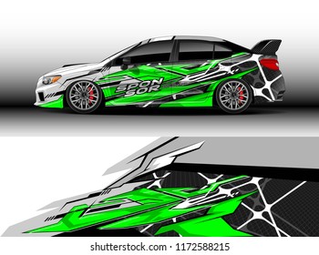 Car decal wrap design vector. Graphic abstract stripe racing background kit designs for wrap vehicle, race car, rally, adventure and livery