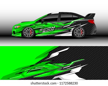 Car decal wrap design vector. Graphic abstract stripe racing background kit designs for wrap vehicle, race car, rally, adventure and livery