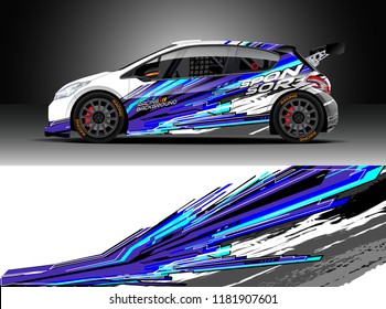 Car decal wrap design vector. Graphic abstract stripe racing background kit designs for wrap vehicle, race car, rally, adventure and livery