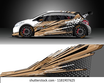 Car decal wrap design vector. Graphic abstract stripe racing background kit designs for wrap vehicle, race car, rally, adventure and livery