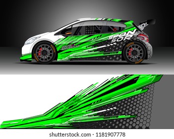 Car decal wrap design vector. Graphic abstract stripe racing background kit designs for wrap vehicle, race car, rally, adventure and livery