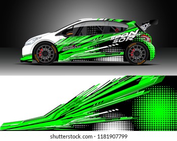 Car decal wrap design vector. Graphic abstract stripe racing background kit designs for wrap vehicle, race car, rally, adventure and livery