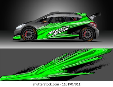 Car decal wrap design vector. Graphic abstract stripe racing background kit designs for wrap vehicle, race car, rally, adventure and livery