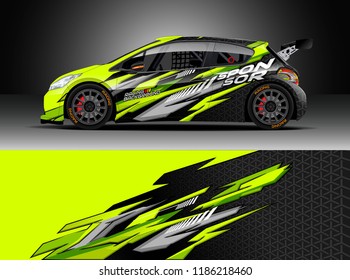 Car decal wrap design vector. Graphic abstract stripe racing background kit designs for wrap vehicle, race car, rally, adventure and livery