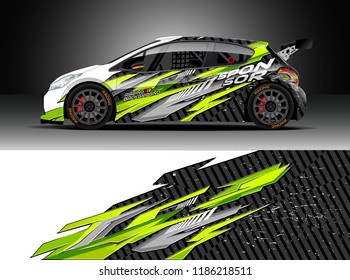 Car decal wrap design vector. Graphic abstract stripe racing background kit designs for wrap vehicle, race car, rally, adventure and livery