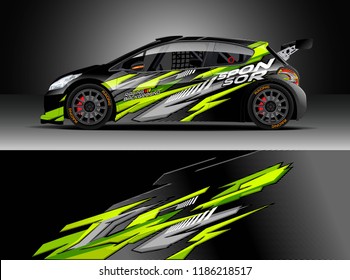 Car decal wrap design vector. Graphic abstract stripe racing background kit designs for wrap vehicle, race car, rally, adventure and livery