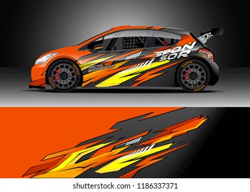 Car decal wrap design vector. Graphic abstract stripe racing background kit designs for wrap vehicle, race car, rally, adventure and livery