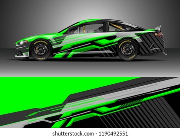 Car Decal Wrap Design Vector. Graphic Abstract Stripe Racing Background Kit Designs For Wrap Vehicle, Race Car, Nascar Car, Rally, Adventure And Livery