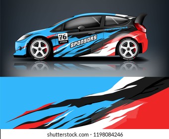 Racing Hatchback Car Wrap Decal Sticker Stock Vector (Royalty Free ...