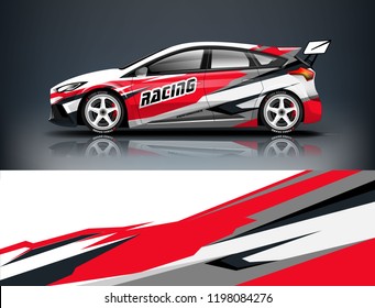 Car decal wrap design vector. Graphic abstract stripe racing background kit designs for vehicle, race car, rally, adventure and livery