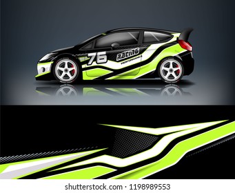 Car decal wrap design vector. Graphic abstract stripe racing background kit designs for vehicle, race car, rally, adventure and livery