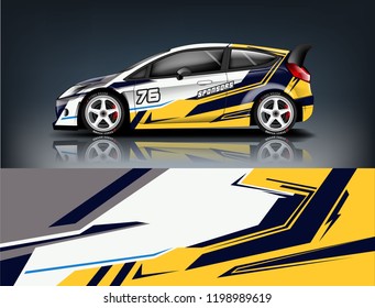 Car decal wrap design vector. Graphic abstract stripe racing background kit designs for vehicle, race car, rally, adventure and livery