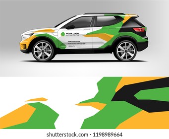 Car decal wrap design vector. Graphic abstract stripe racing background kit designs for vehicle, race car, rally, adventure and livery