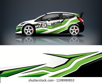 Car decal wrap design vector. Graphic abstract stripe racing background kit designs for vehicle, race car, rally, adventure and livery