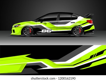 Car decal wrap design vector. Graphic abstract stripe racing background kit designs for vehicle, race car, rally, adventure and livery