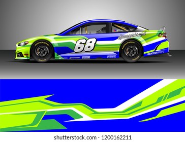 Car decal wrap design vector. Graphic abstract stripe racing background kit designs for vehicle, race car, rally, adventure and livery